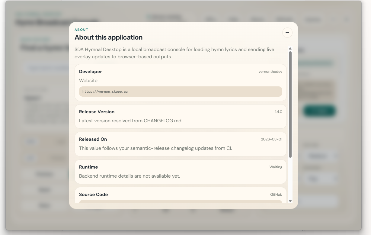 Interface screenshot