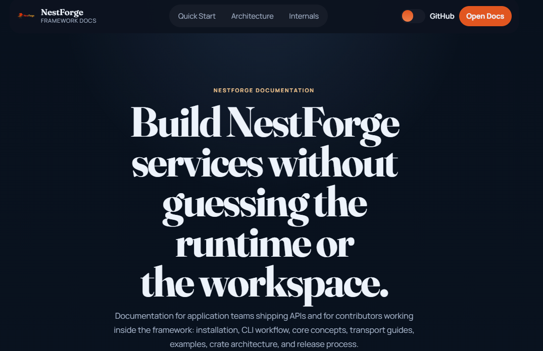 NestForge Documentation (Astro)