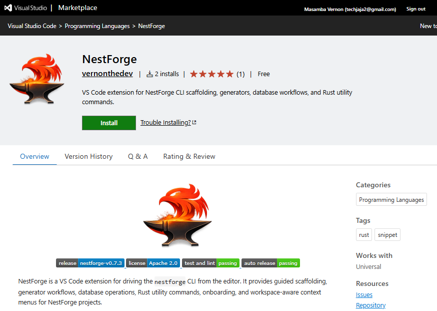 NestForge VS Code Extension